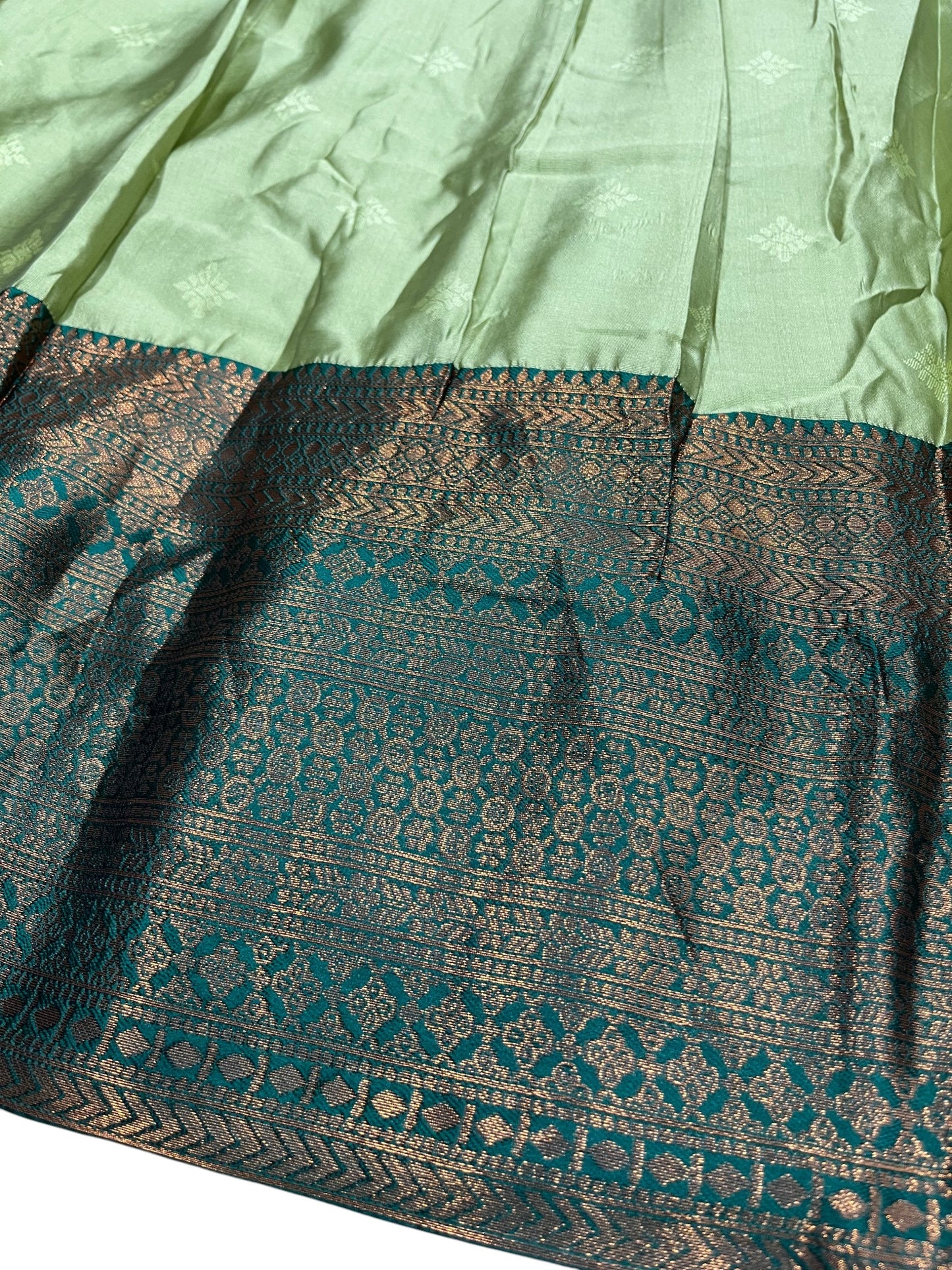 Southloom Semi Silk Dhavani Set with Pavada and Green Blouse PieceSLDHAVANI  SL542
