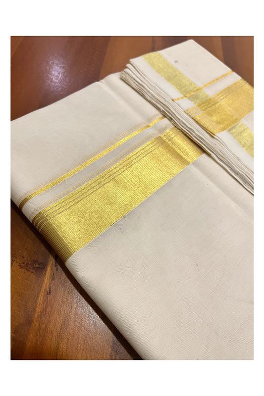 Southloom Premium Balaramapuram Unakkupaavu Handloom Kasavu Mundu (South Indian Kerala Dhoti)