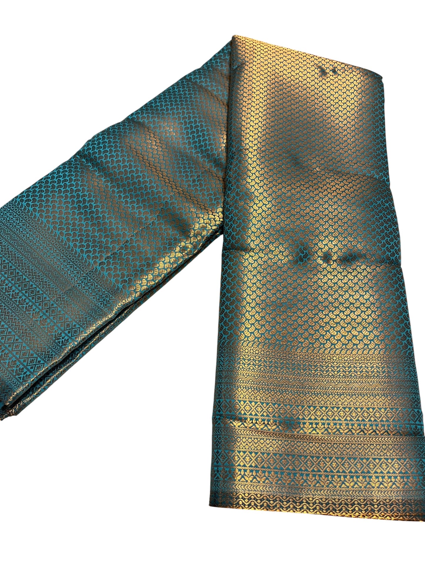 Southloom Premium Semi Silk Zari Work Brocade Saree in Bridal Blue with Matching Pallu
