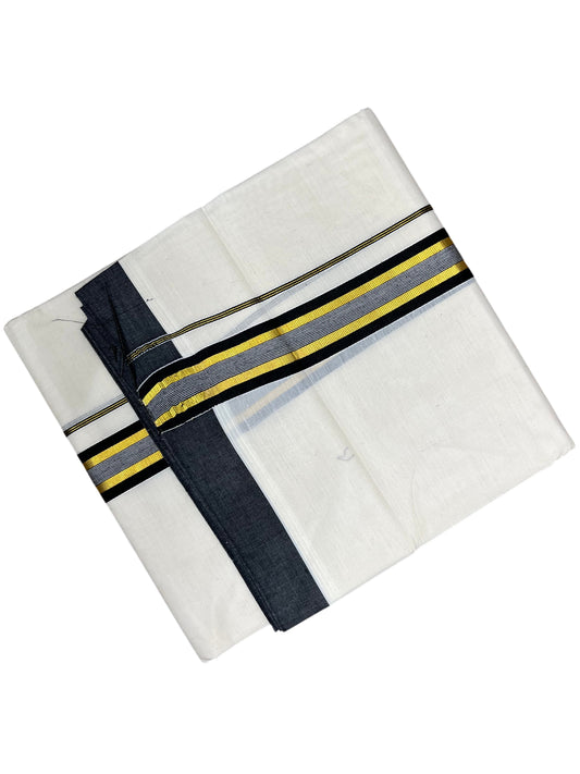 Southloom Pure Cotton Mundu with Black Border (South Indian Kerala Dhoti)