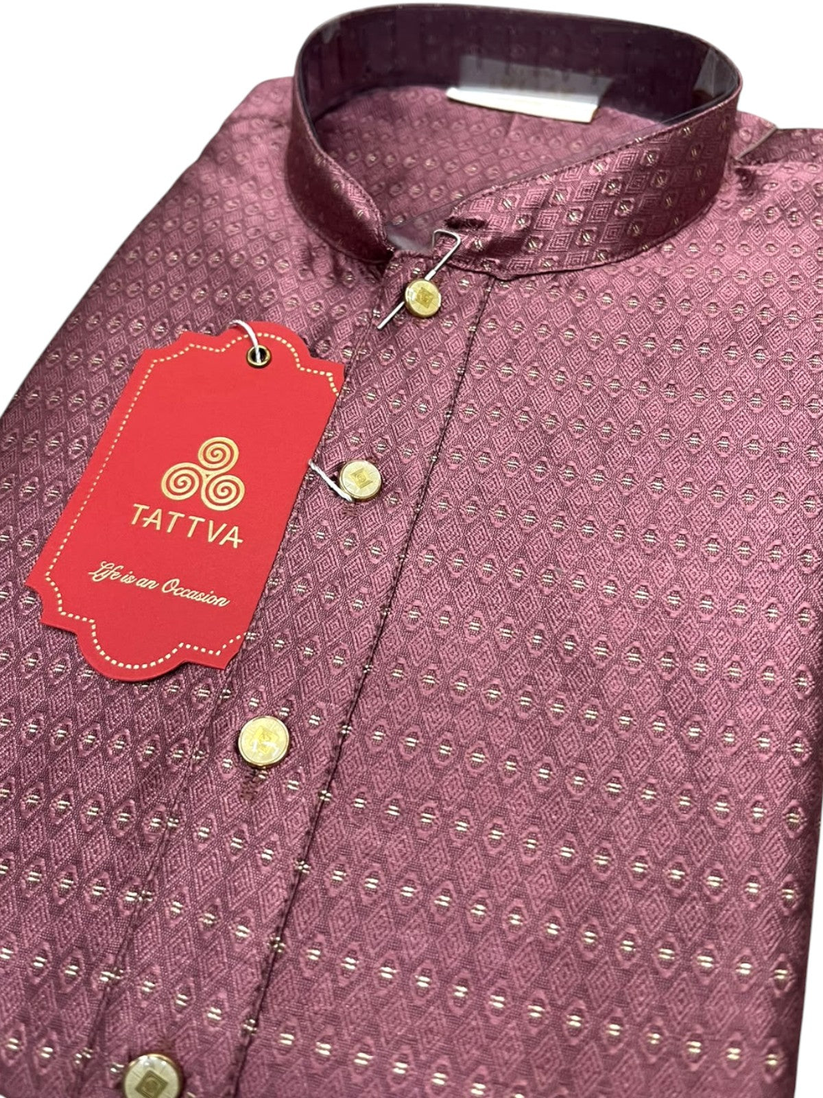 Southloom Woven Patterns Semi Silk Long Kurta for Men SL591