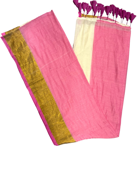 Southloom Mul Cotton 120 x 120 Soft Fabric Saree in pink Colour