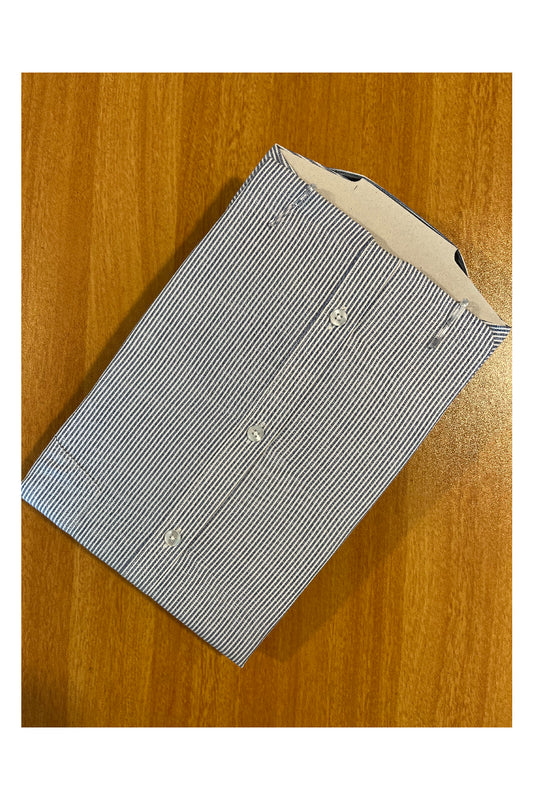 Pure Cotton Blue Shirt with White Lines (46 FS)