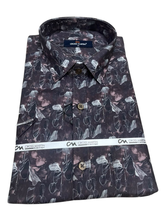 Southloom Pure Cotton Brown printed Shirt SLSHIRT 40HS