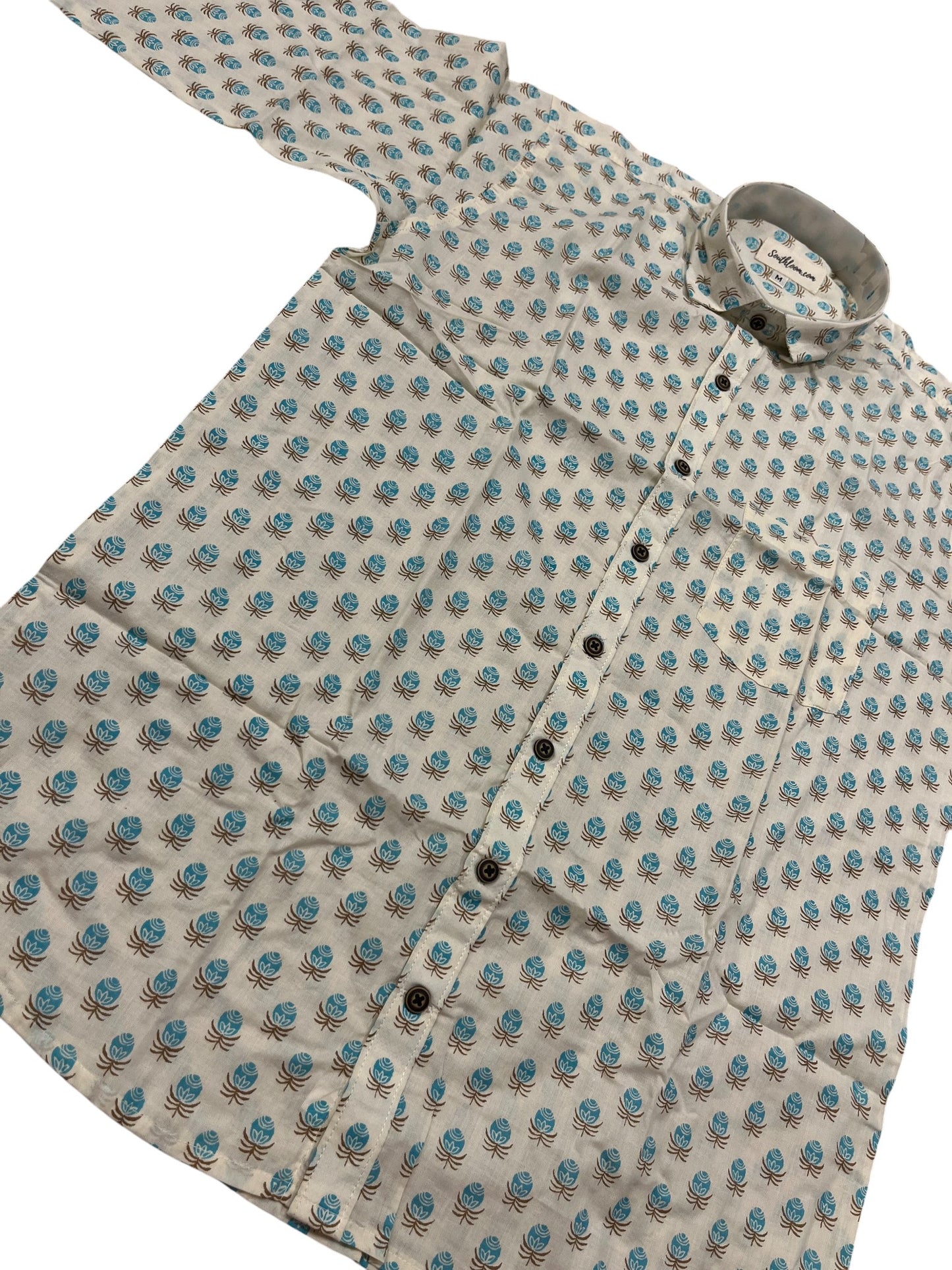 Southloom Jaipur Pure Cotton Block Printed Shirt for Men (Medium)
