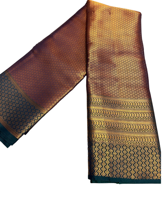 Southloom Semi Silk Brocade Bridal Saree With Woven Borders