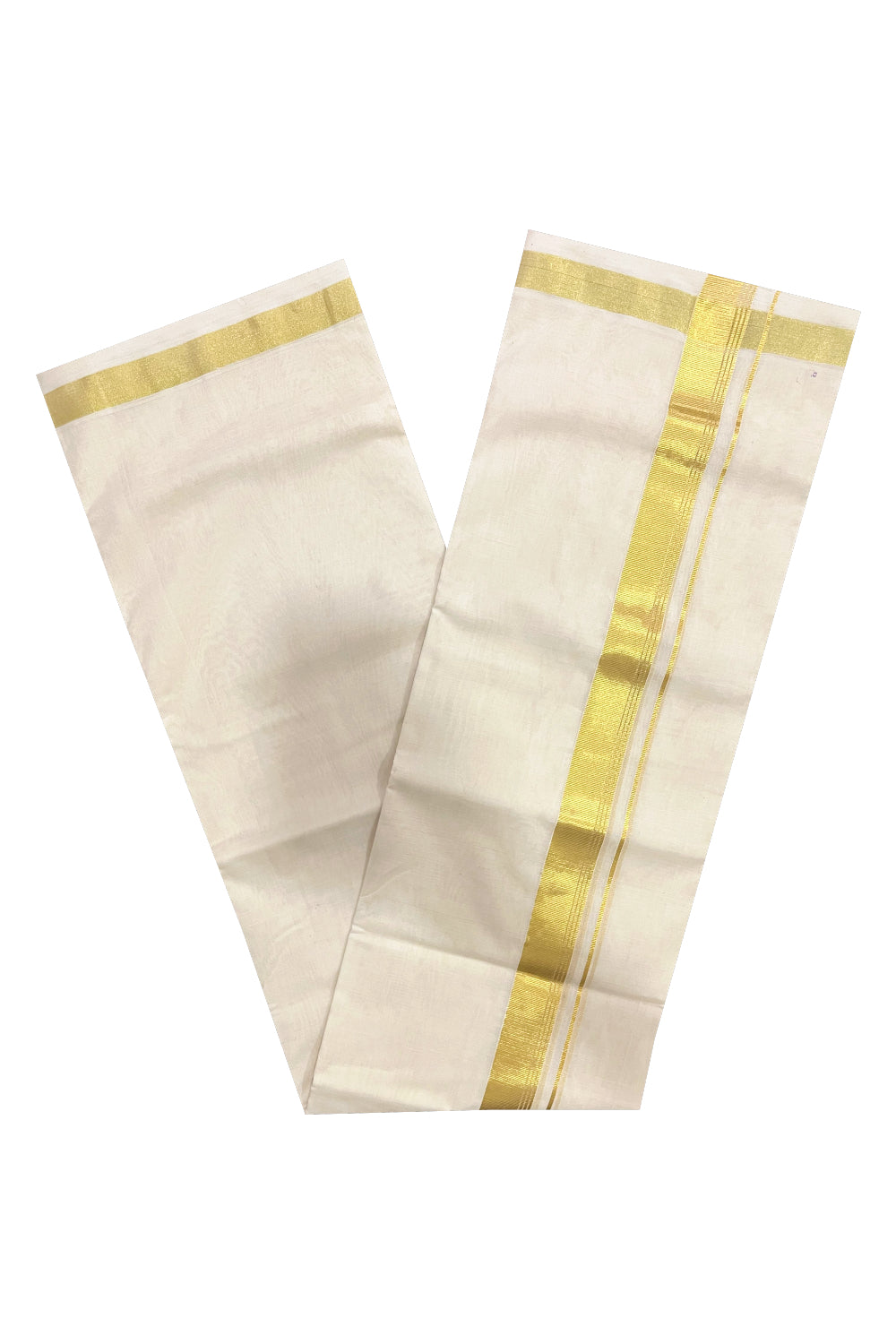 Southloom Premium Balaramapuram Unakkupaavu Handloom Kasavu Mundu (South Indian Kerala Dhoti)