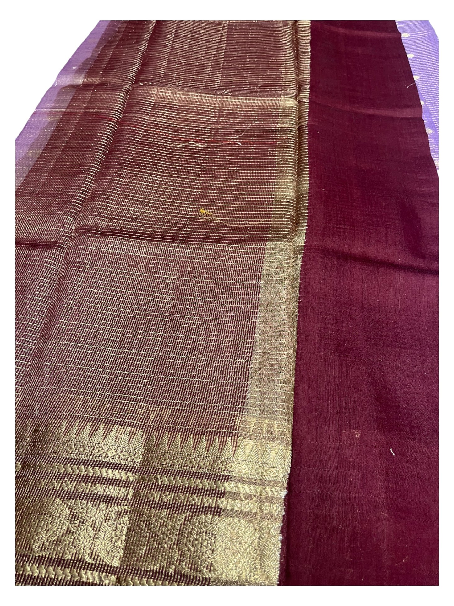 Southloom Banarasi Semi Silk Saree with Woven Work on Body(Lavander)