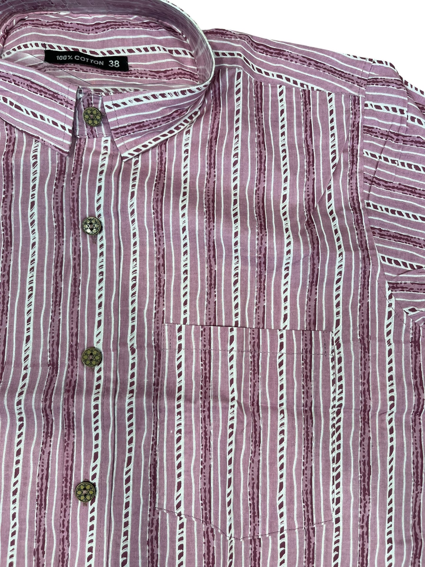 Southloom Jaipur Pure Cotton Block Printed Shirt for Men (Medium)
