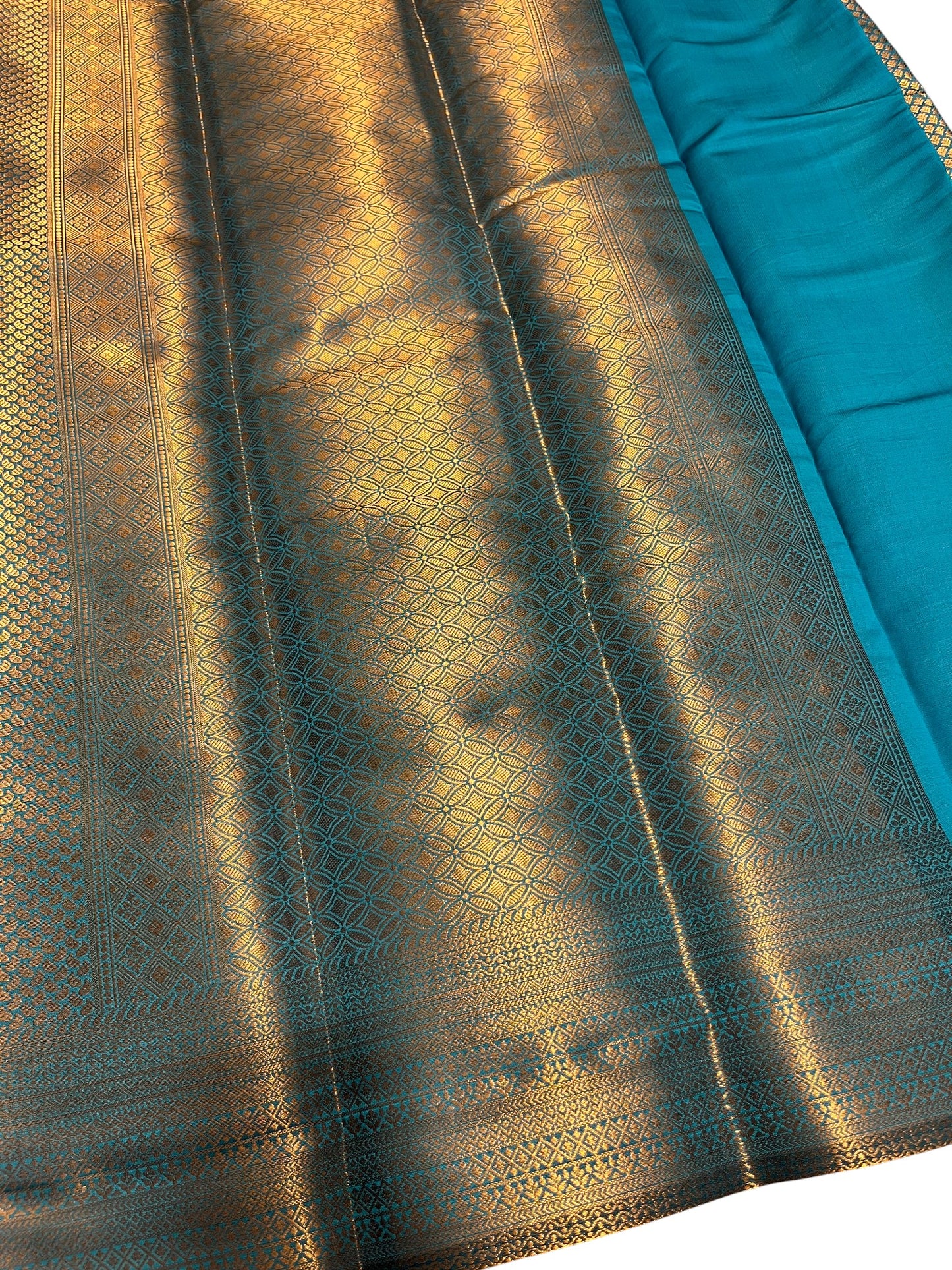 Southloom Premium Semi Silk Zari Work Brocade Saree in Bridal Blue with Matching Pallu