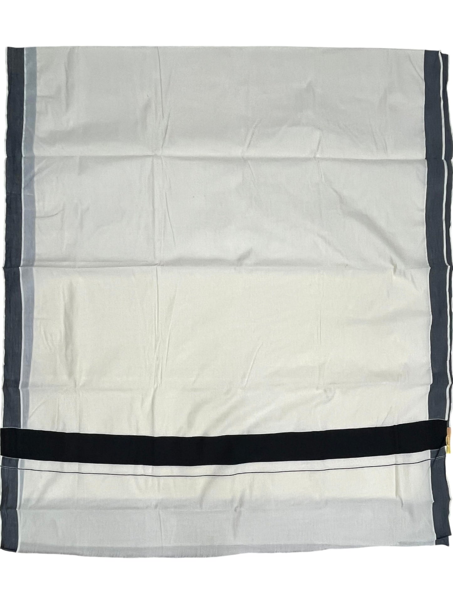 Southloom Kerala Pure Cotton Plain Kasavu Saree with Black Border 3 inch