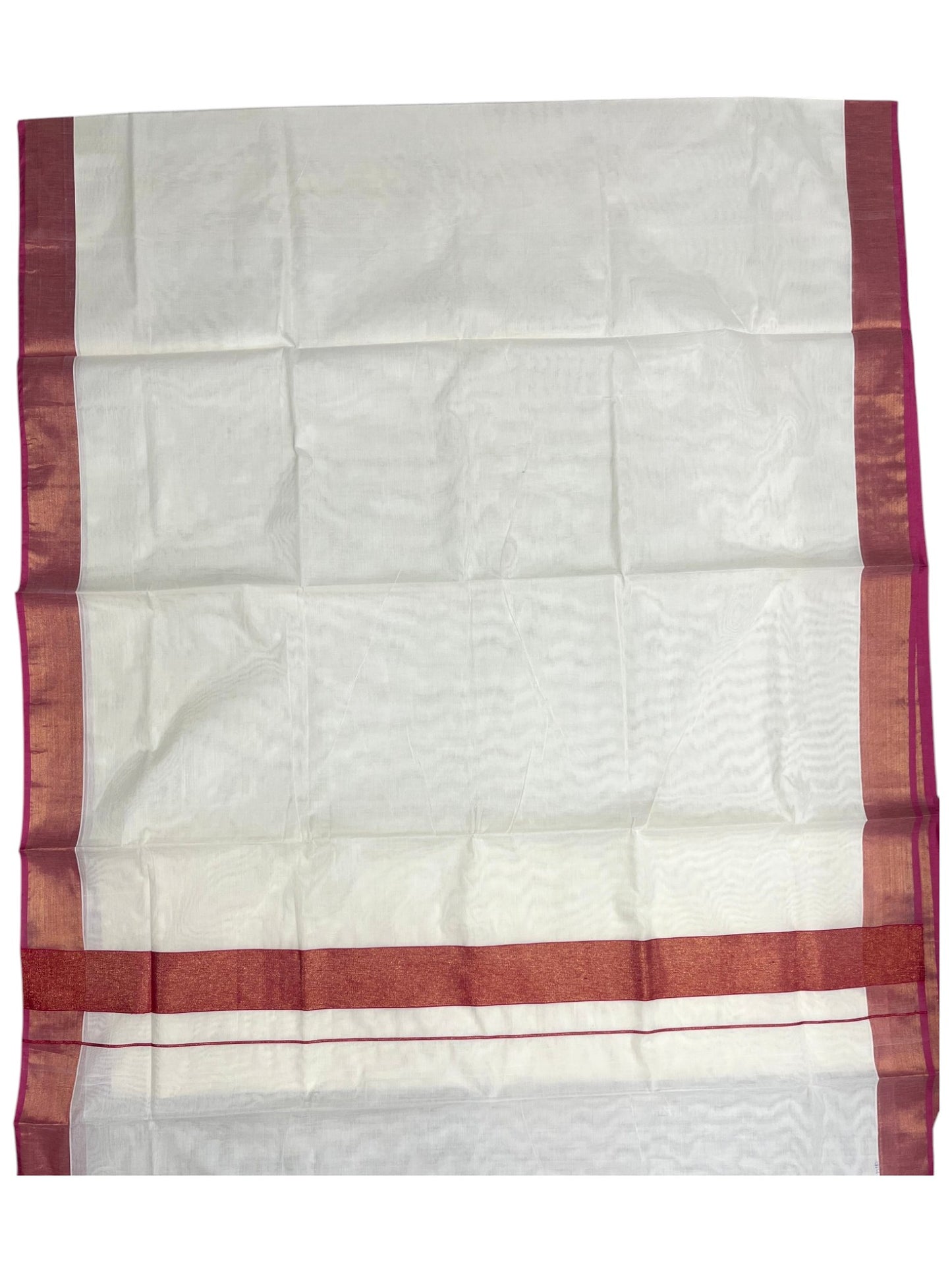 Southloom Cotton Kerala Saree with Pink Border