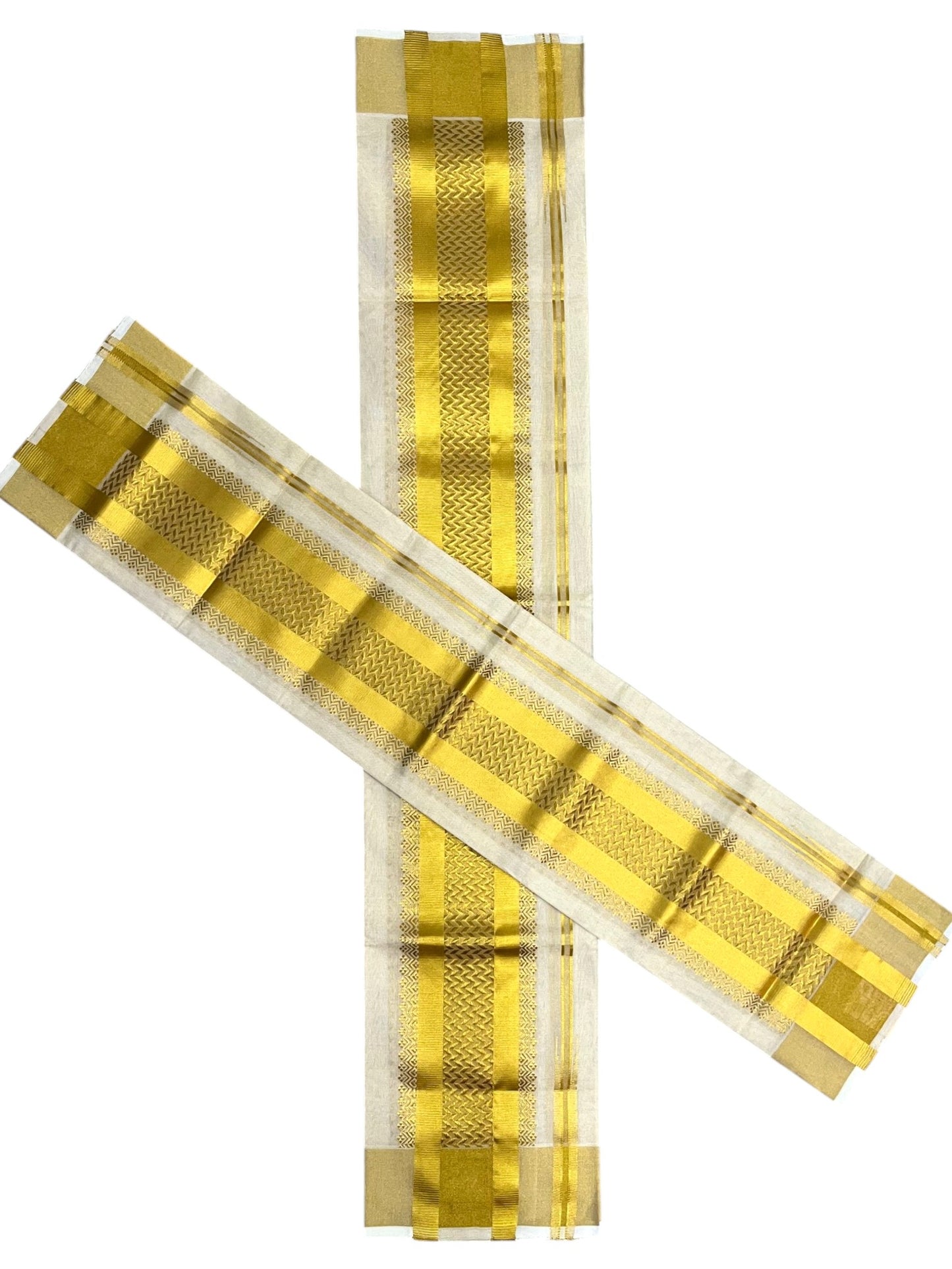 Southloom Premium Tissue Handloom Set Mundu with Chuttikara Kasavu Border (2.80 Mtr) SL632