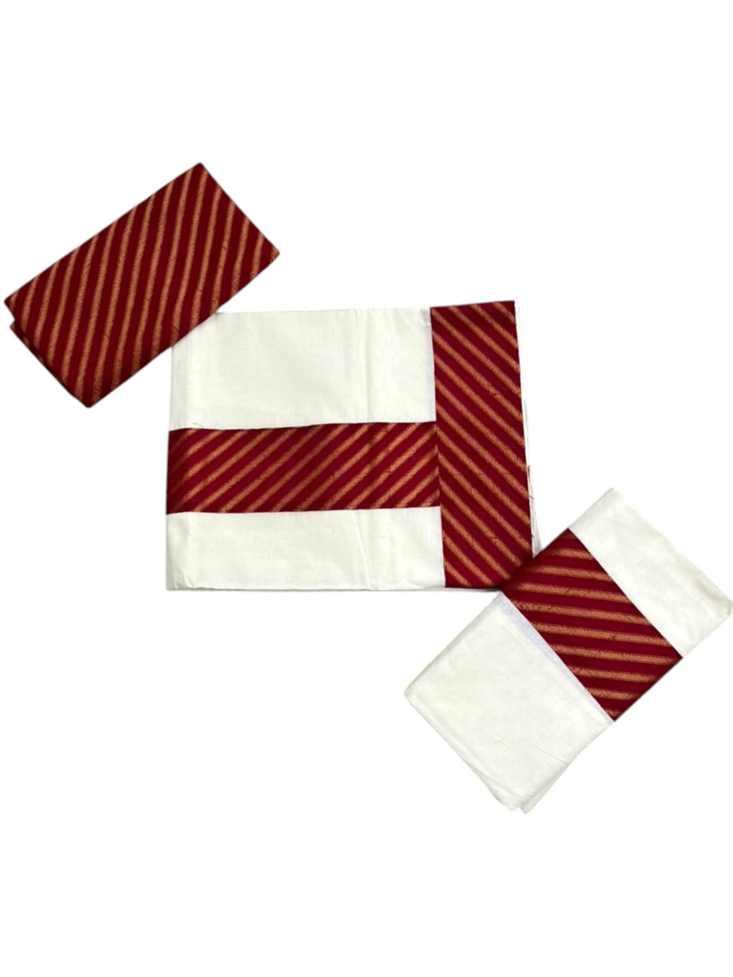 Southloom Pure Cotton Single Set Mundu (Mundum Neriyathum) With Red Border