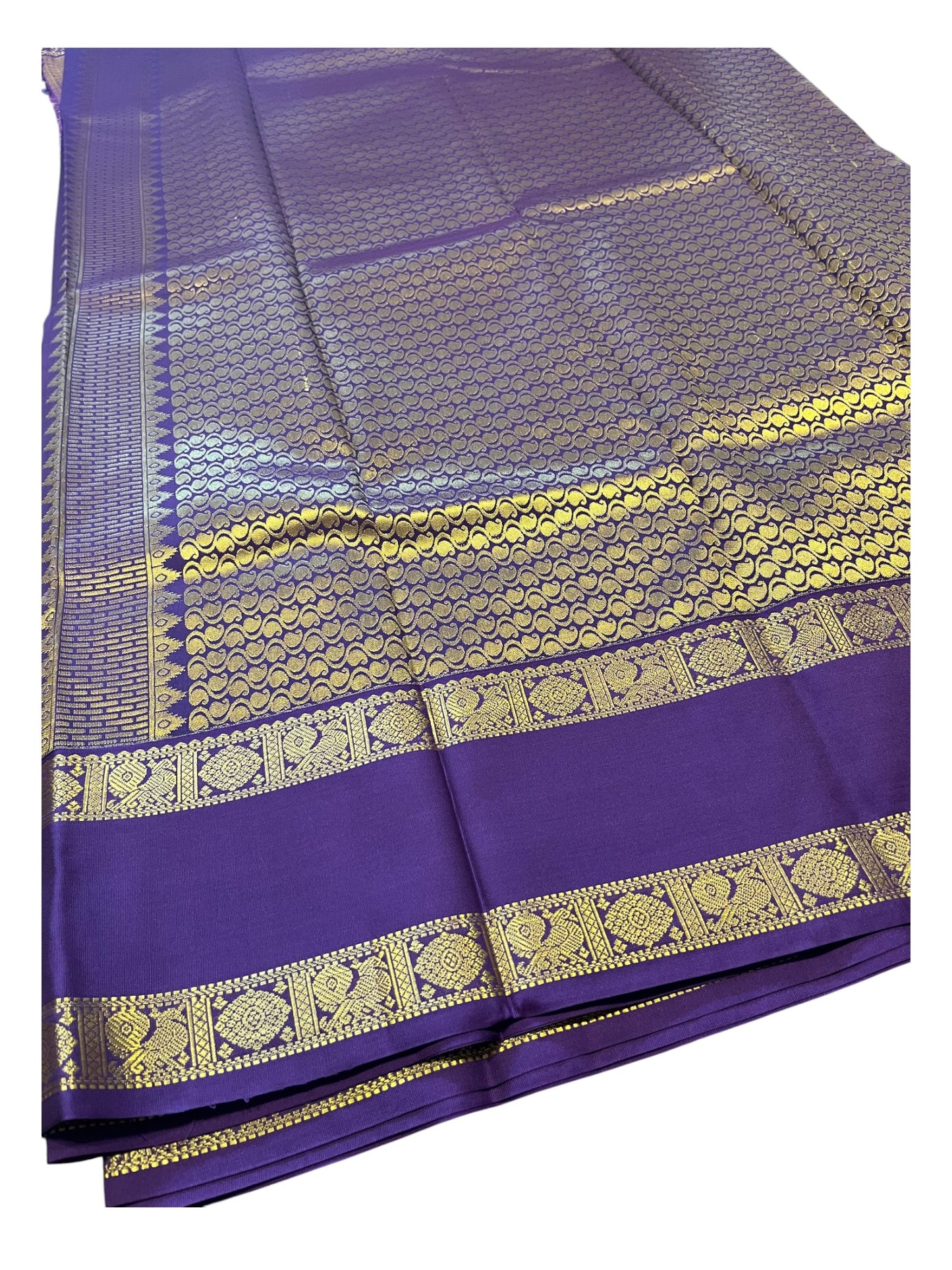 Southloom Banarasi Semi Silk Saree with Woven Work on Body (Green)