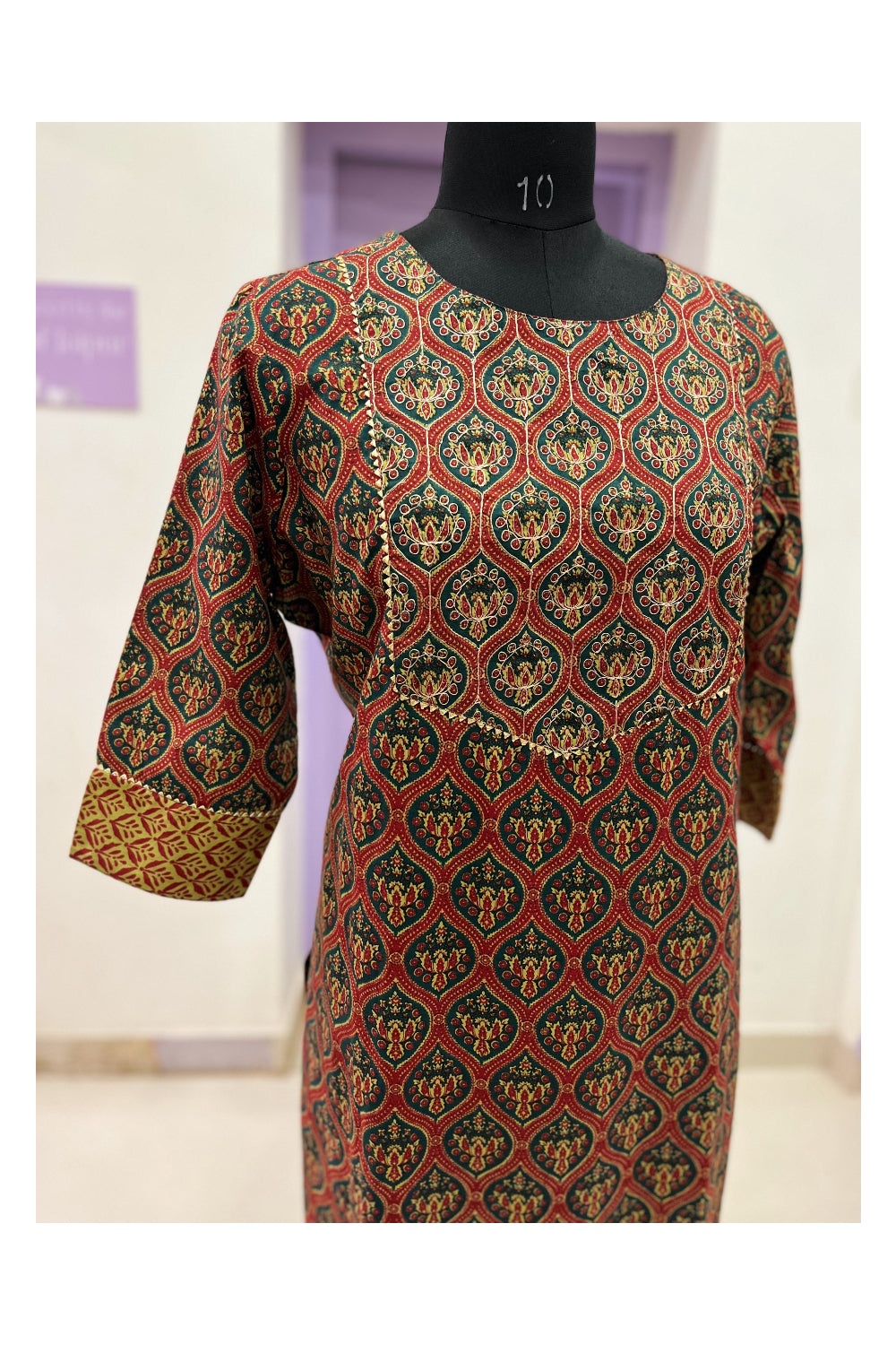 Southloom Stitched Semi Silk Maroon Printed Salwar Set