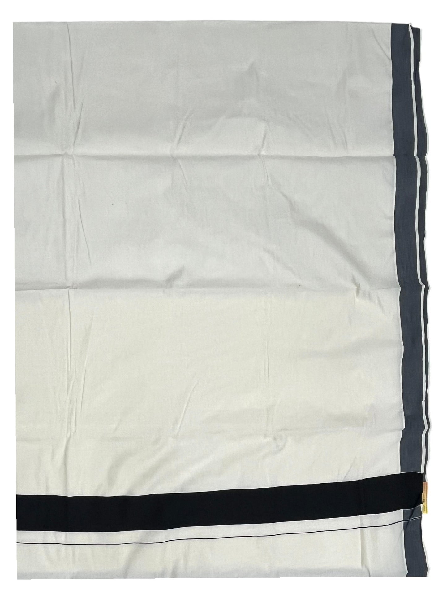 Southloom Kerala Pure Cotton Plain Kasavu Saree with Black Border 3 inch