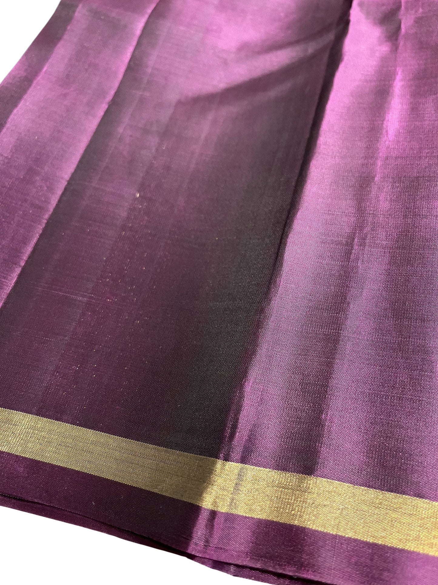 Southloom Pure Handloom Kanchipuram Silk Saree with Korvai Work (Green & Violet)