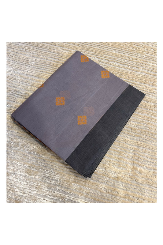 Southloom Kerala Cotton Saree with Floral Woven Works Across Body in Blue