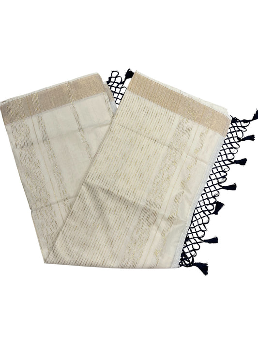 Southloom Kerala Cotton Kasavu Saree with Golden Thread Work