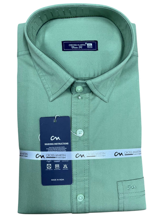 Southloom Pure Cotton Green Plain Shirt SLSHIRT 46 FS