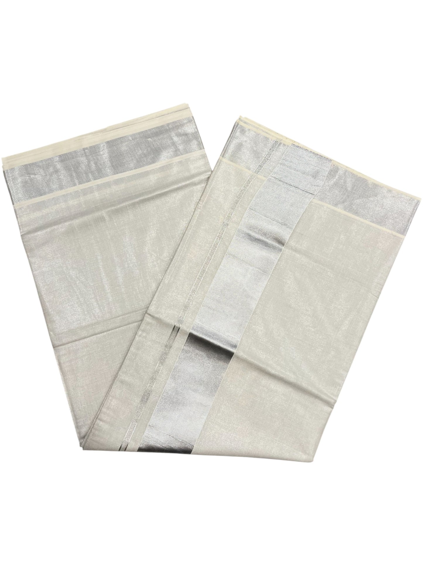 Southloom Silver Kasavu Tissue Plain Kerala Saree