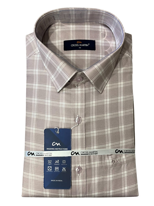 Southloom Pure Cotton Brown Cheack Shirt (40 FS)