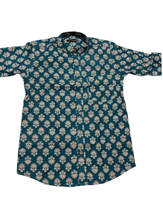 Southloom Jaipur Pure Cotton Block Printed Shirt for Men (Medium)