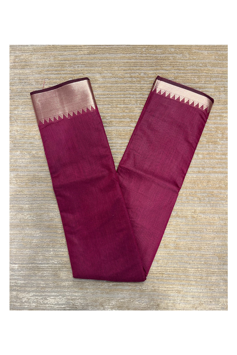 Southloom Kerala Cotton Mangalgiri Saree with Woven Zari Work On Pallu And Border