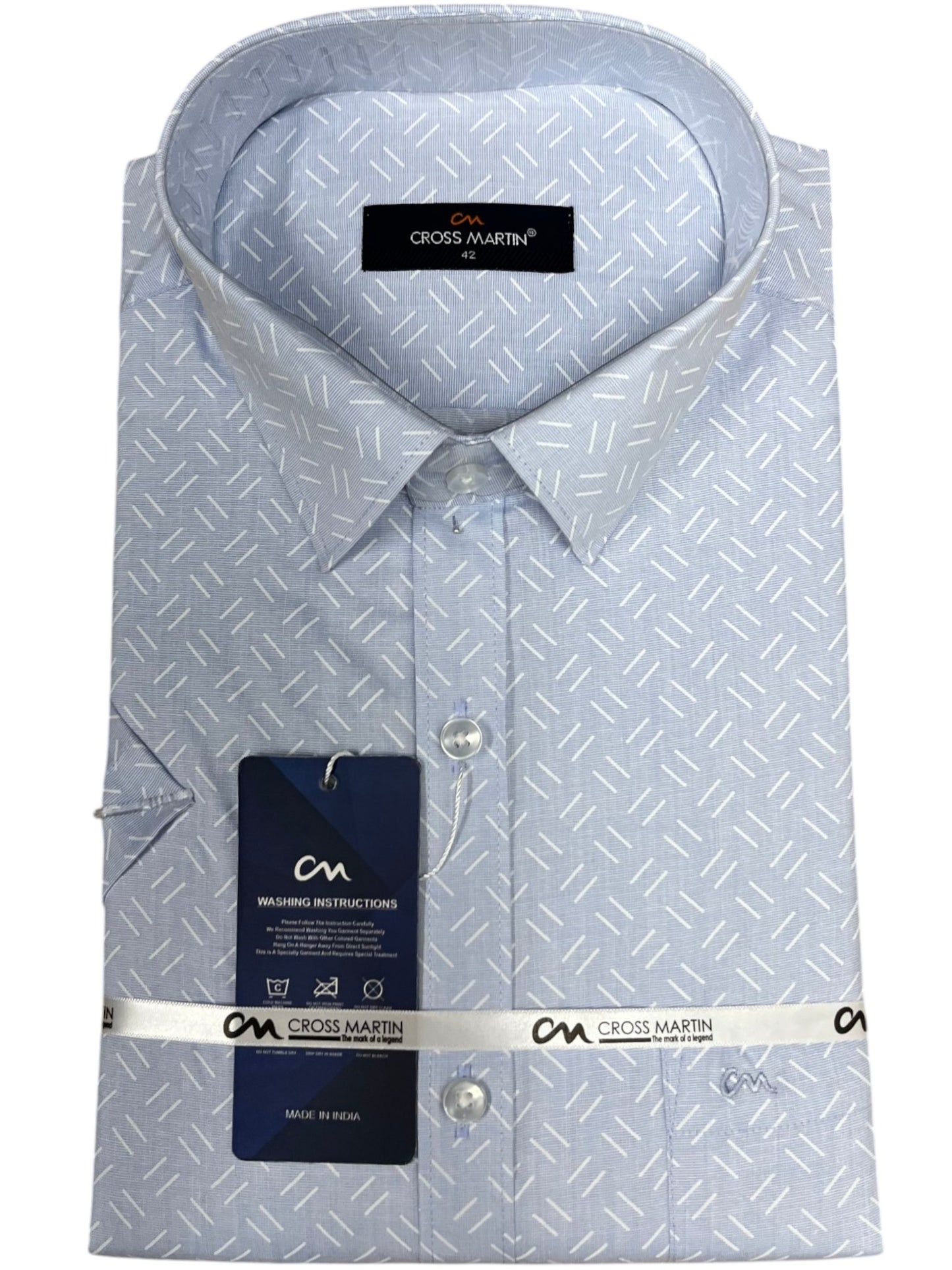 Southloom Pure Cotton Blue Printed Shirt SLSHIRT 42HS