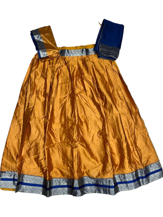 Southloom Semi Silk Dhavani Set with Pavada and Yellow Blouse PieceSLDHAVANI SL542