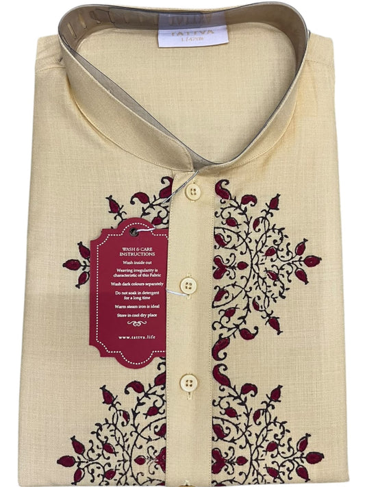 Southloom Woven Patterns Semi Silk Long Kurta for Men SL591