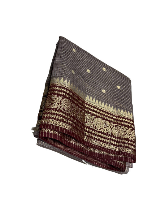 Southloom Banarasi Semi Silk Saree with Woven Work on Body(Gray)