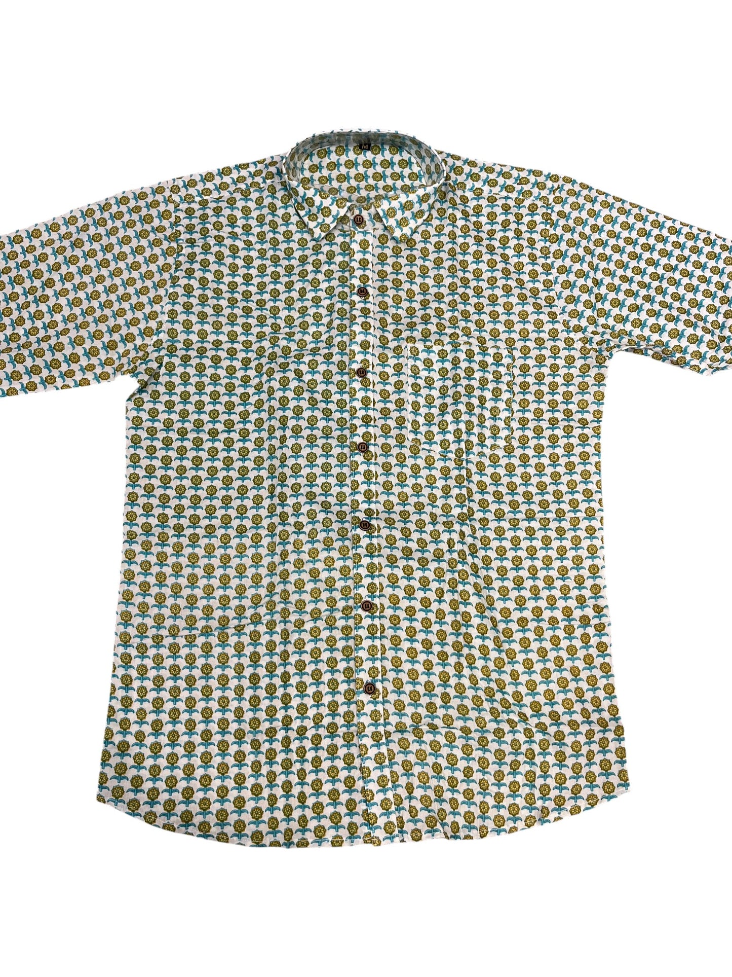 Southloom Jaipur Pure Cotton Block Printed Shirt for Men (Medium)