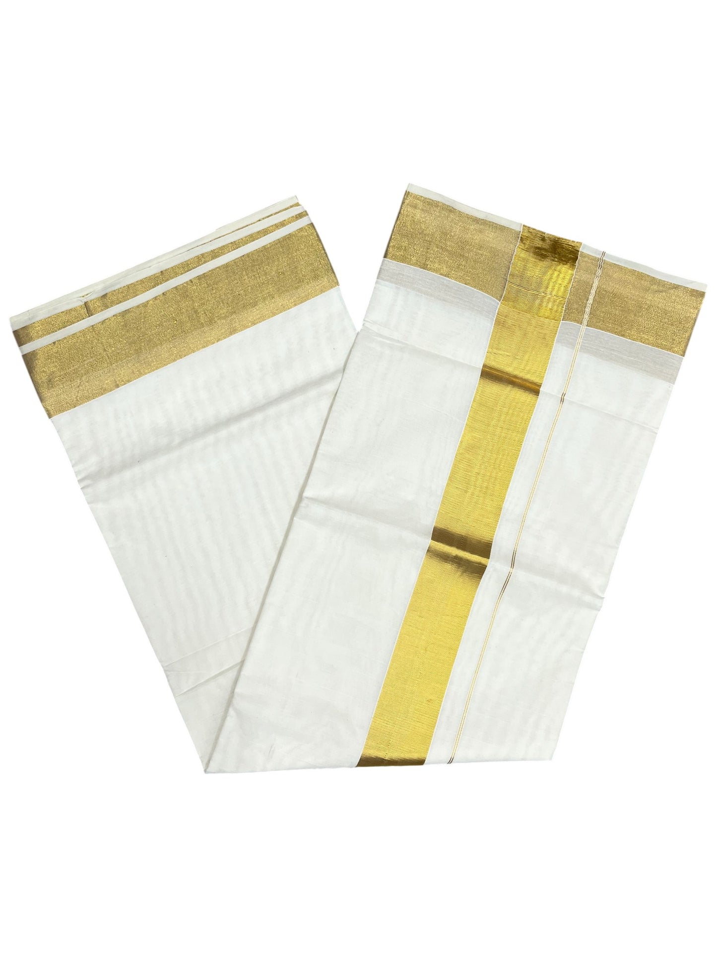 Southloom Pure Cotton Kerala Saree with 3 inch Gold Kasavu Border