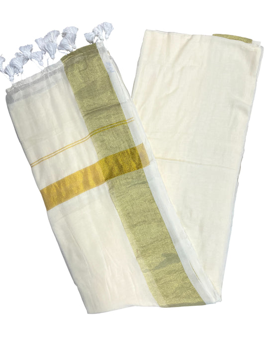 Southloom Mul Cotton 120 x 120 Soft Fabric Saree in Green Broder