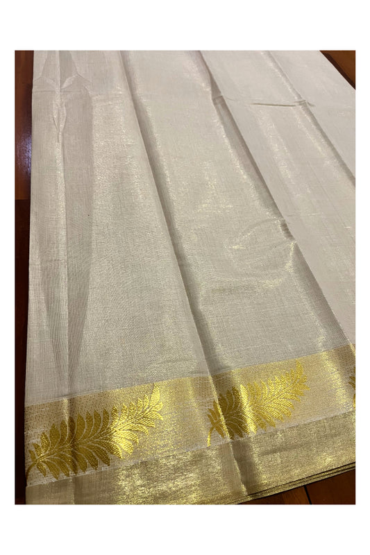 Kerala Pure Tissue Material with Kasavu Woven Design Border (4 meters)