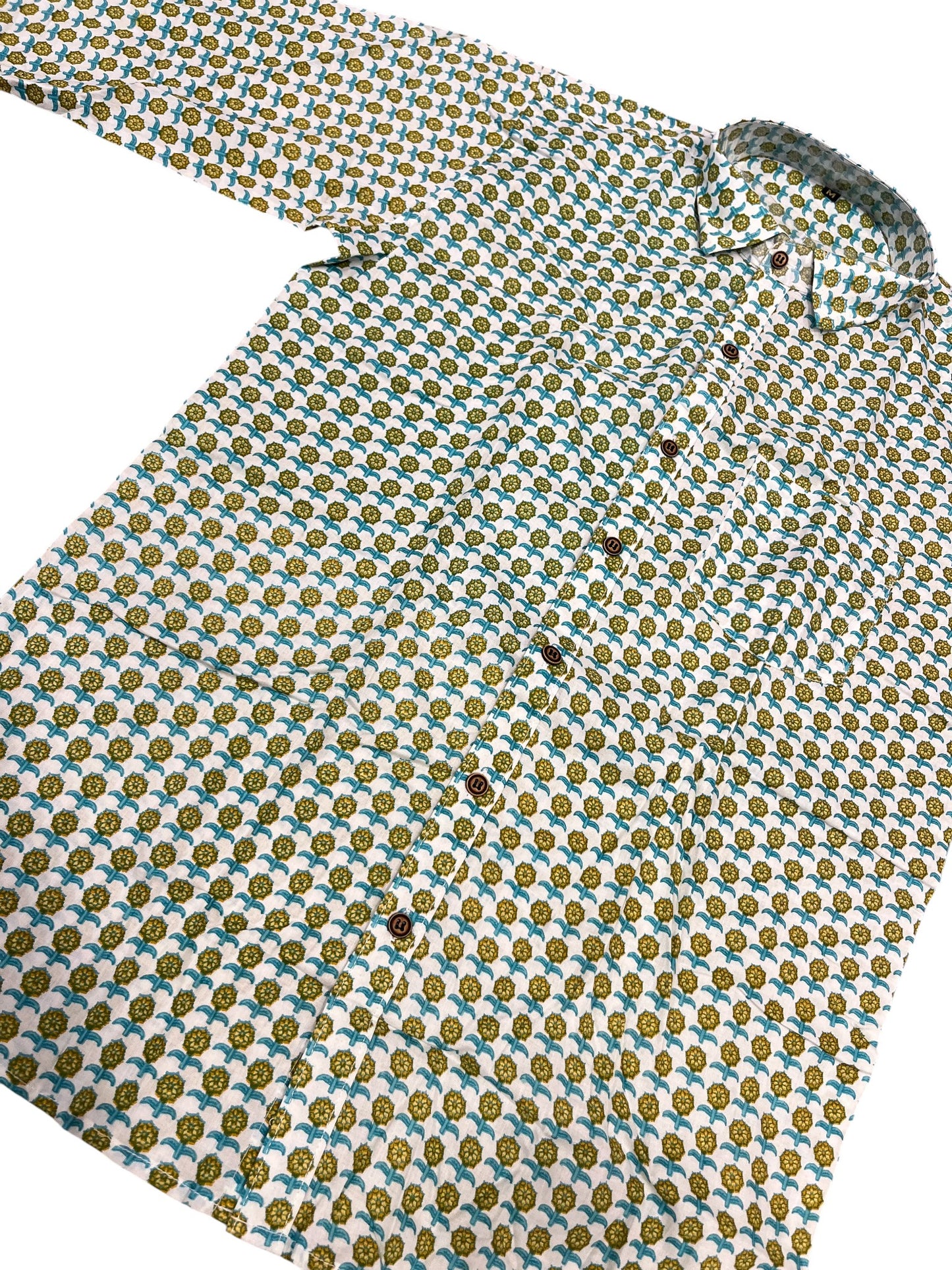 Southloom Jaipur Pure Cotton Block Printed Shirt for Men (Medium)