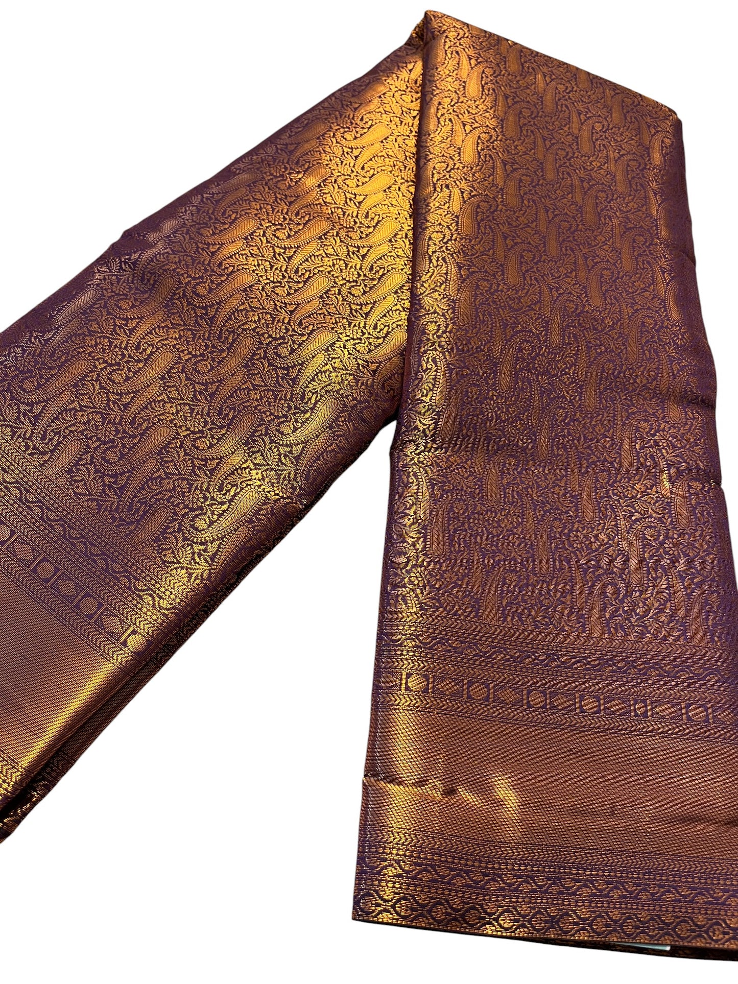 Southloom Premium Semi Silk Zari Work Brocade Saree in Bridal Violet with Matching Pallu