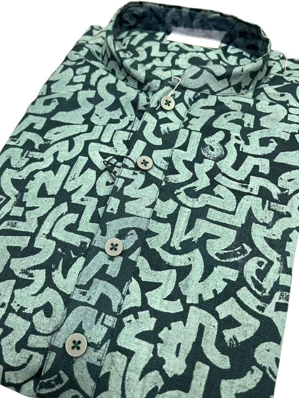 Southloom Green Printed Semi Silk Short Kurta for Men SL590