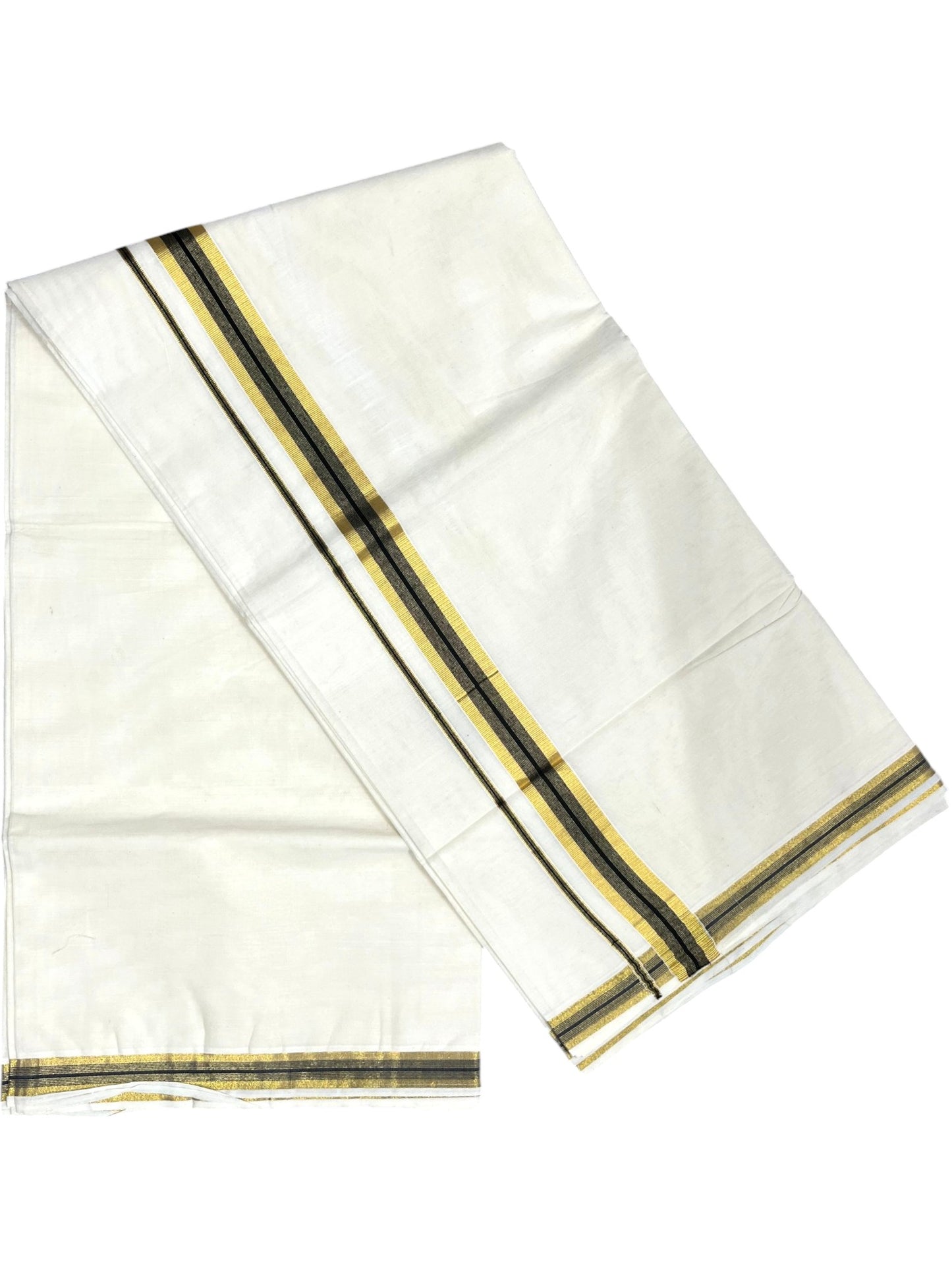Southloom Kerala Pure Cotton Plain Saree with Kasavu and Black Border