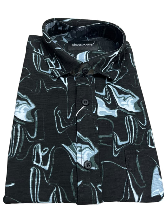 Southloom Pure Cotton Black Printed Shirt SLSHIRT 40 FS