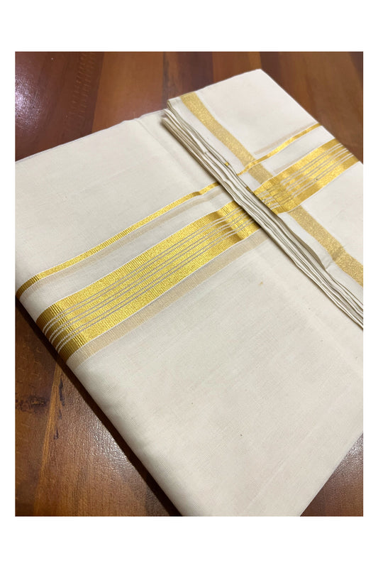 Premium Balaramapuram Unakkupaavu Handloom Kasavu Mundu (South Indian Kerala Dhoti)