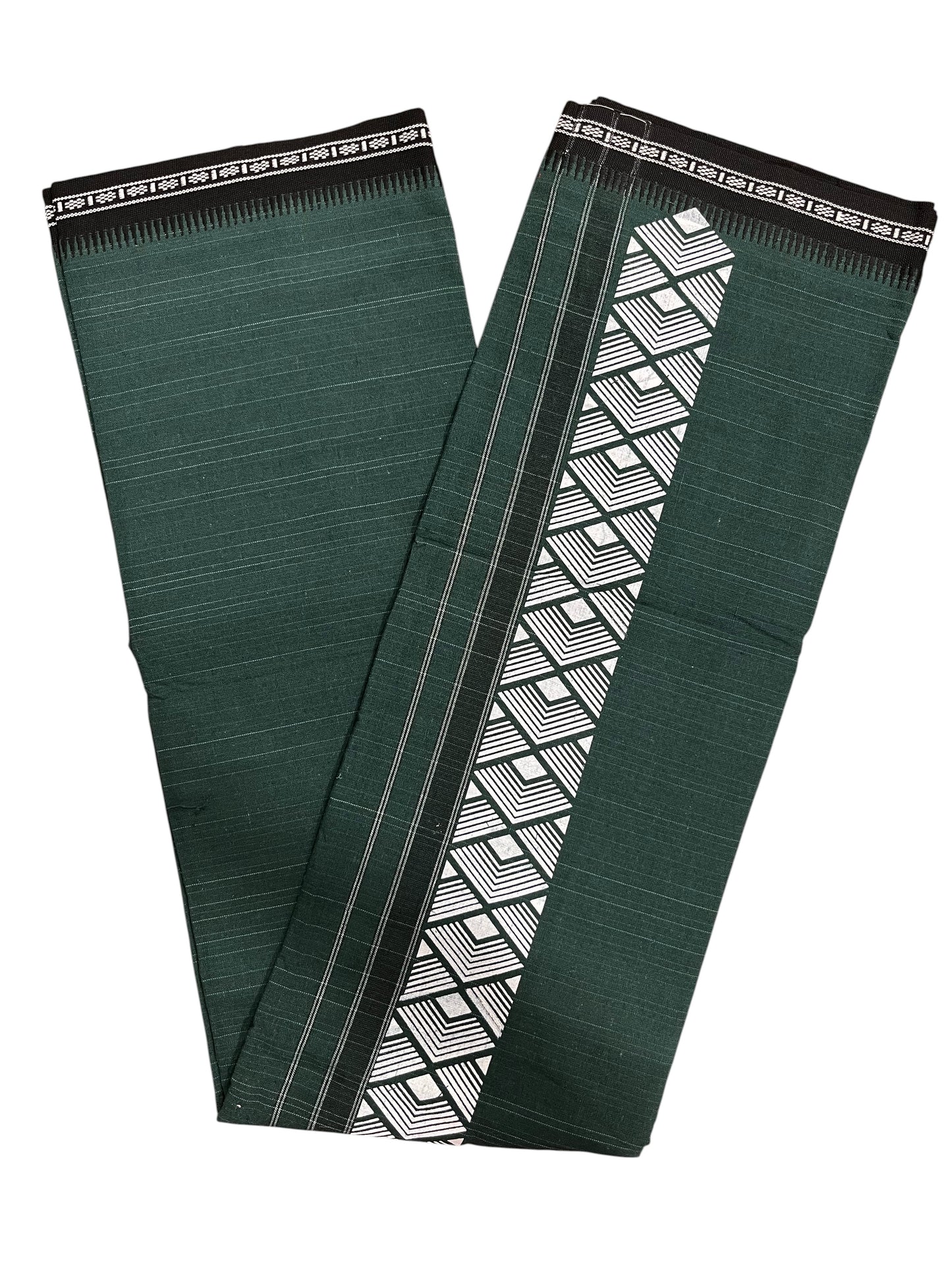 Southloom Green Printed Single Mundu / Otta Mundu / Lungi (South Indian Kerala Dhoti)