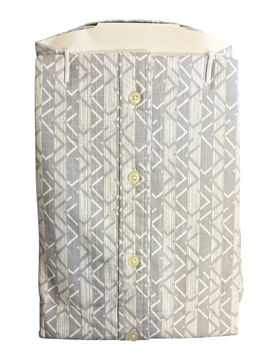 Pure Cotton Gray Printed Shirt (M)