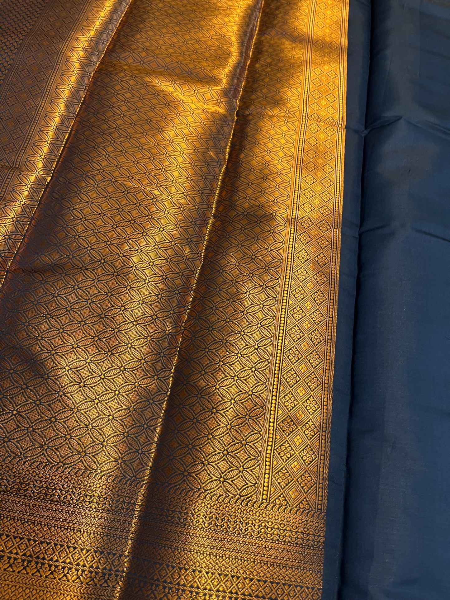 Southloom Premium Semi Silk Zari Work Brocade Saree in Bridal Blue with Matching Pallu