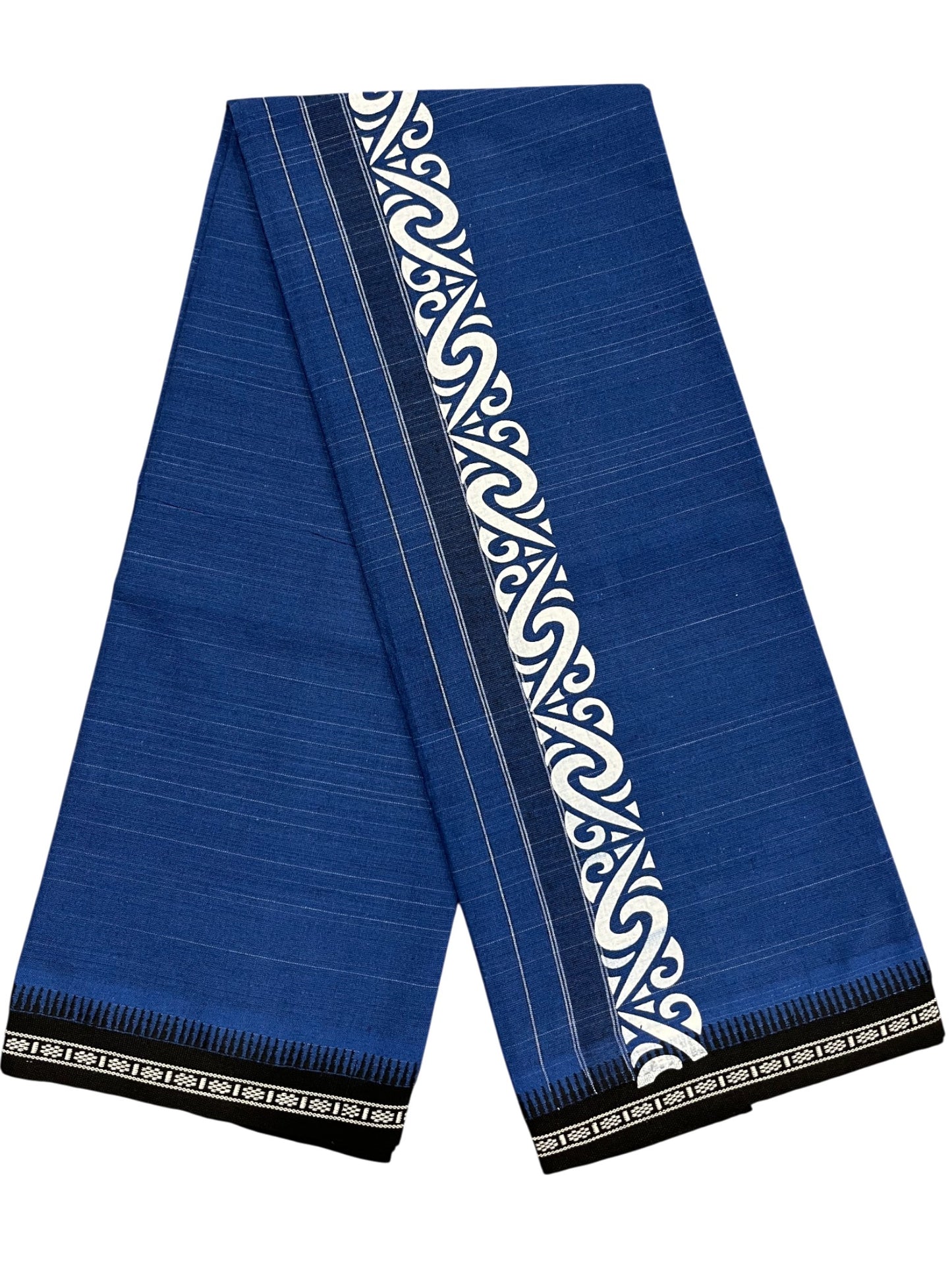 Southloom Blue Printed Single Mundu / Otta Mundu / Lungi (South Indian Kerala Dhoti)