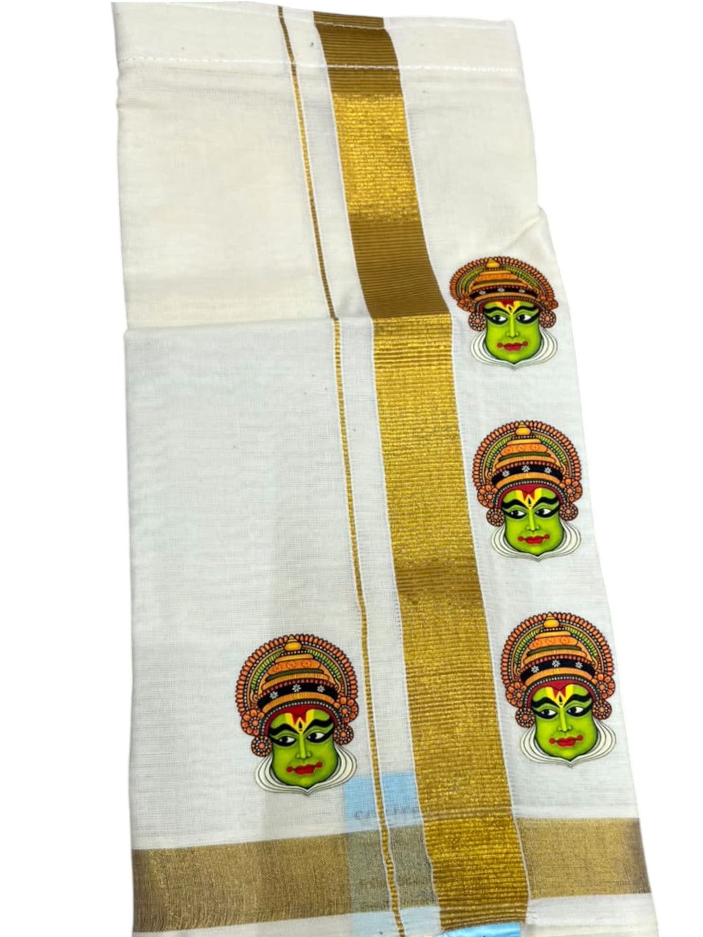 Southloom Cotton Kasavu Printed Kids's Velcro Mundu SLK