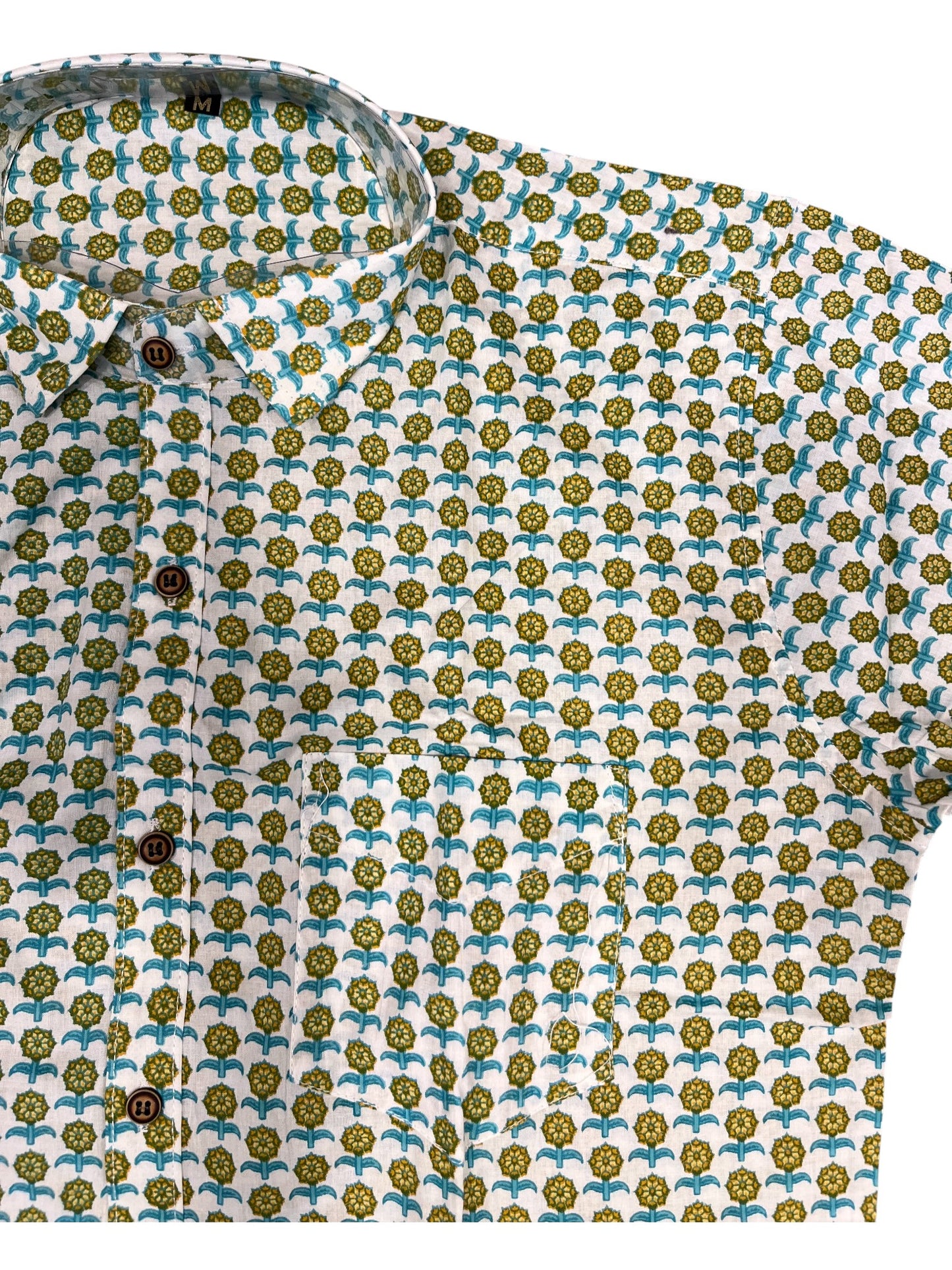 Southloom Jaipur Pure Cotton Block Printed Shirt for Men (Medium)