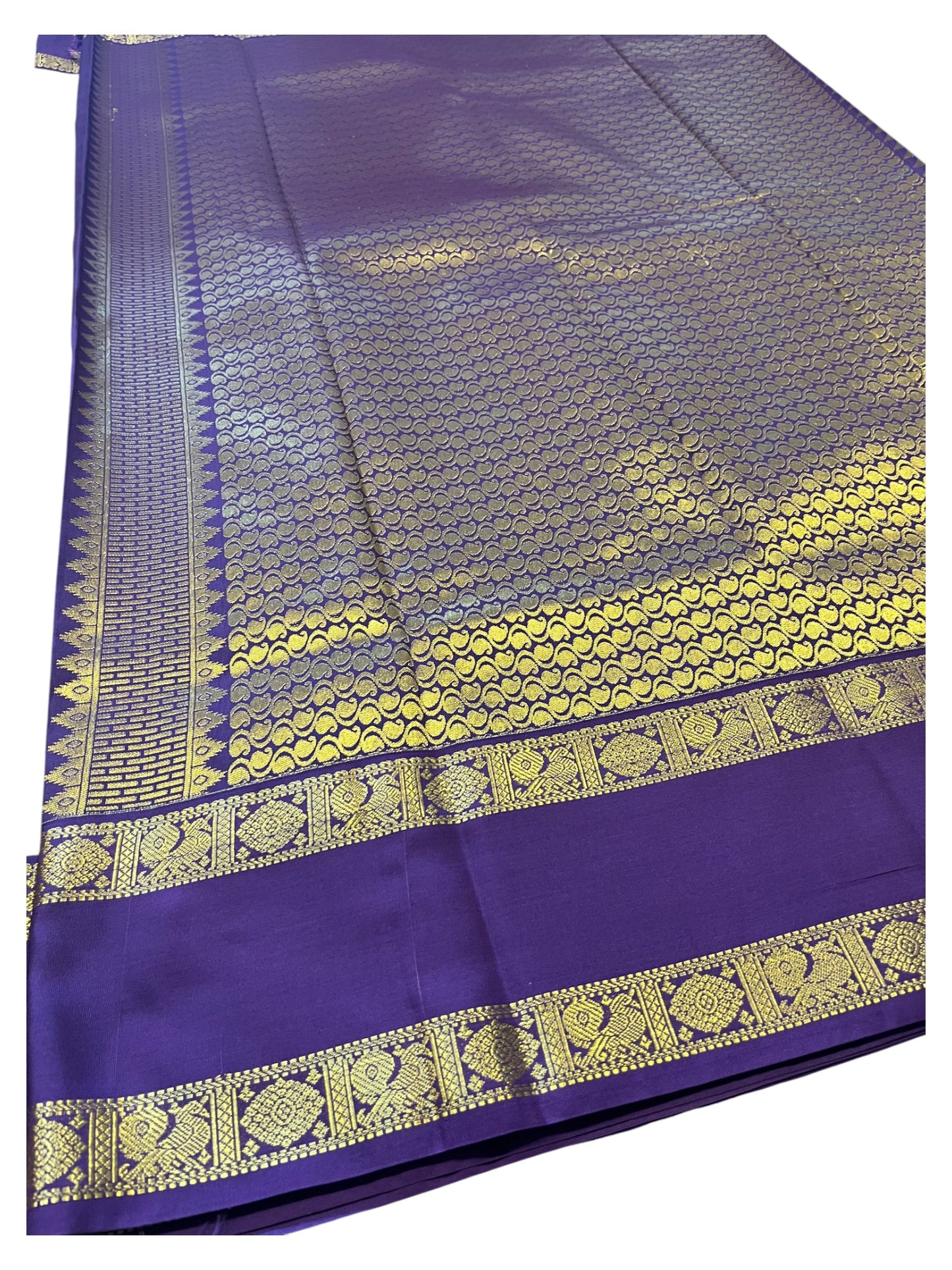 Southloom Banarasi Semi Silk Saree with Woven Work on Body (Green)